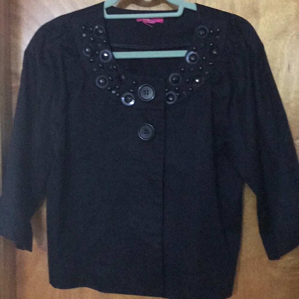 Cotton crop 3/4 sleeve jacket